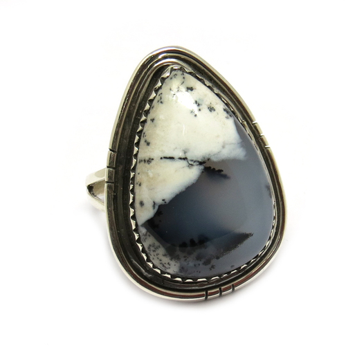 Ocean Touch !! Dendritic Opal 925 Sterling Silver Ring