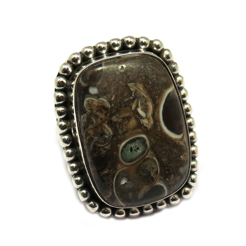 Beauty Brown Jasper 925 Sterling Silver Ring - Size 8, Brown Baguette Jasper, Bezel Setting, Handmade Durable Design