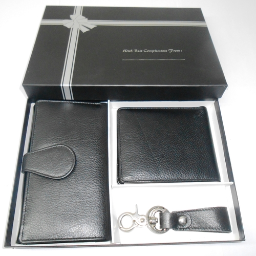 Leather Ladies & Gents Wallet Set