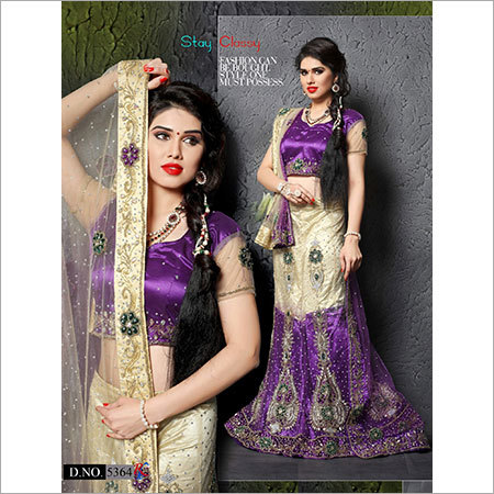 Traditional Bridal Lehenga - Cheeku Purple, XXL Custom Size | Handwork Embroidery, Light Weight, Cozy Fitting, Easy to Iron, Elegant Design
