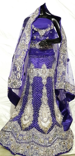 Purple Bridal Lehenga Chunni
