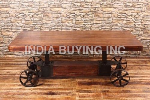 Gear Center Table with Wheels