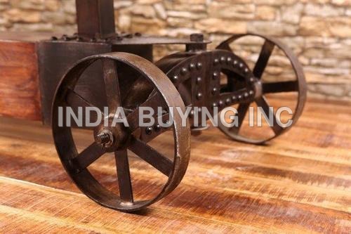 Gear Industrial Table with Wheels
