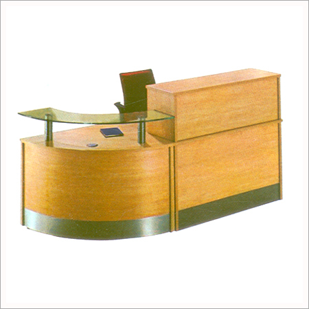 Reception Table - Glass Top with Pre-Laminated Board Frame | Contemporary Design, Stylish Look, Fine Finishing