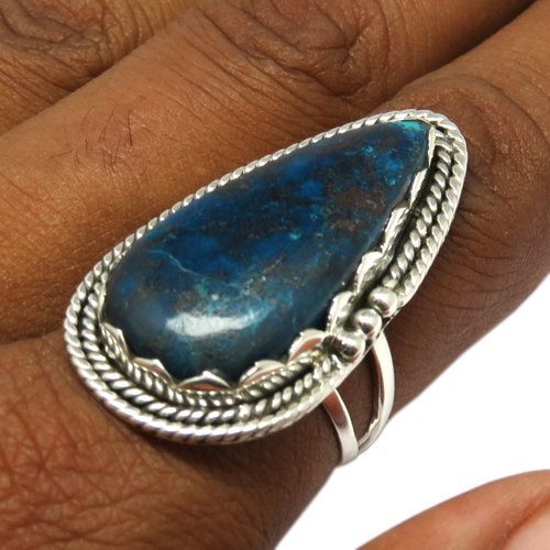 Instant Classic !! Azurite 925 Sterling Silver Ring