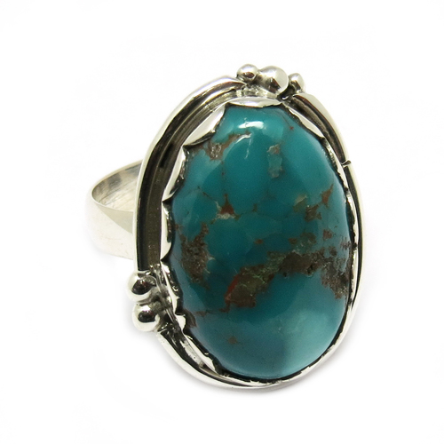 Instant Classic !! Azurite 925 Sterling Silver Ring - Size 8.0 US, Oval Bezel Setting, Handmade Design