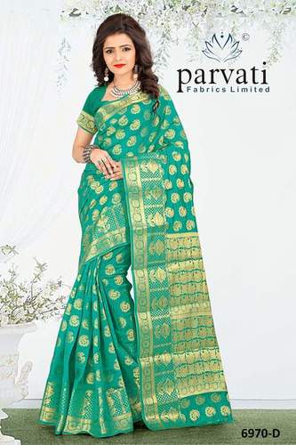 Silk Sarees - 5.5 Yards | Green, Jacquard Weave, Durable Fabric, Elegant Design, Intricate Weaving, Luxurious Feel, Perfect Drape, Soft Texture, Traditional Look