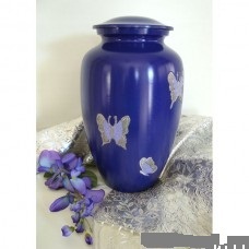 Purple Butterfly Urn for Ashes