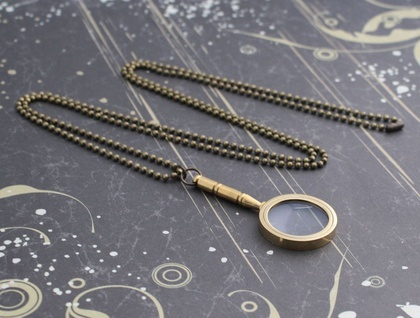 Brass Magnifying Glass Necklace By OTTO INTERNATIONAL