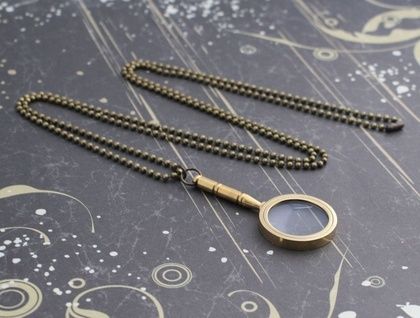 Brass Magnifying Glass Necklace