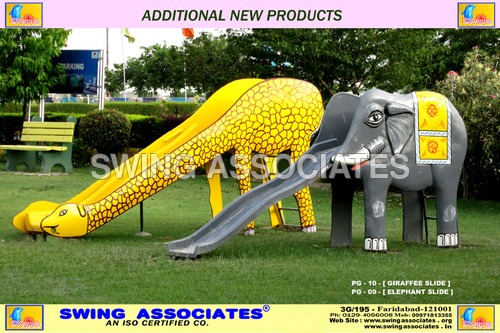 Plastic And Metal Giraffee Slide