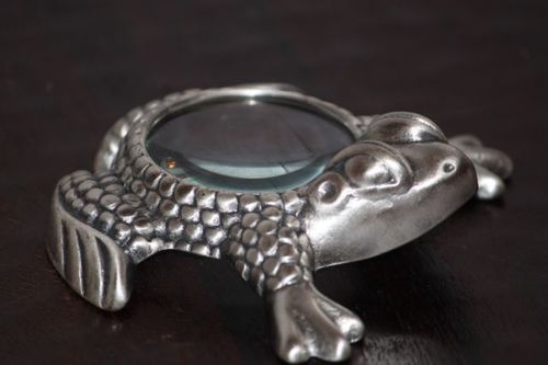 Fun Pewter Frog Magnifying Glass