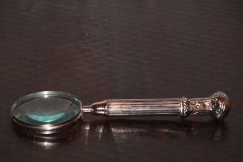 Gorgeous Large 12" Silver Colored Magnifying Glass