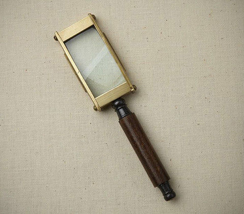 Magnifying Glass - Rectangular Brass Magnifying Gl