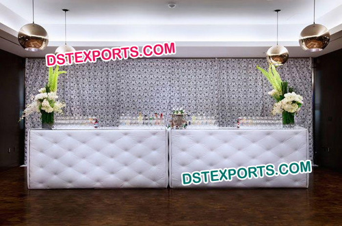 English Wedding Double Leather tufted Bar Table