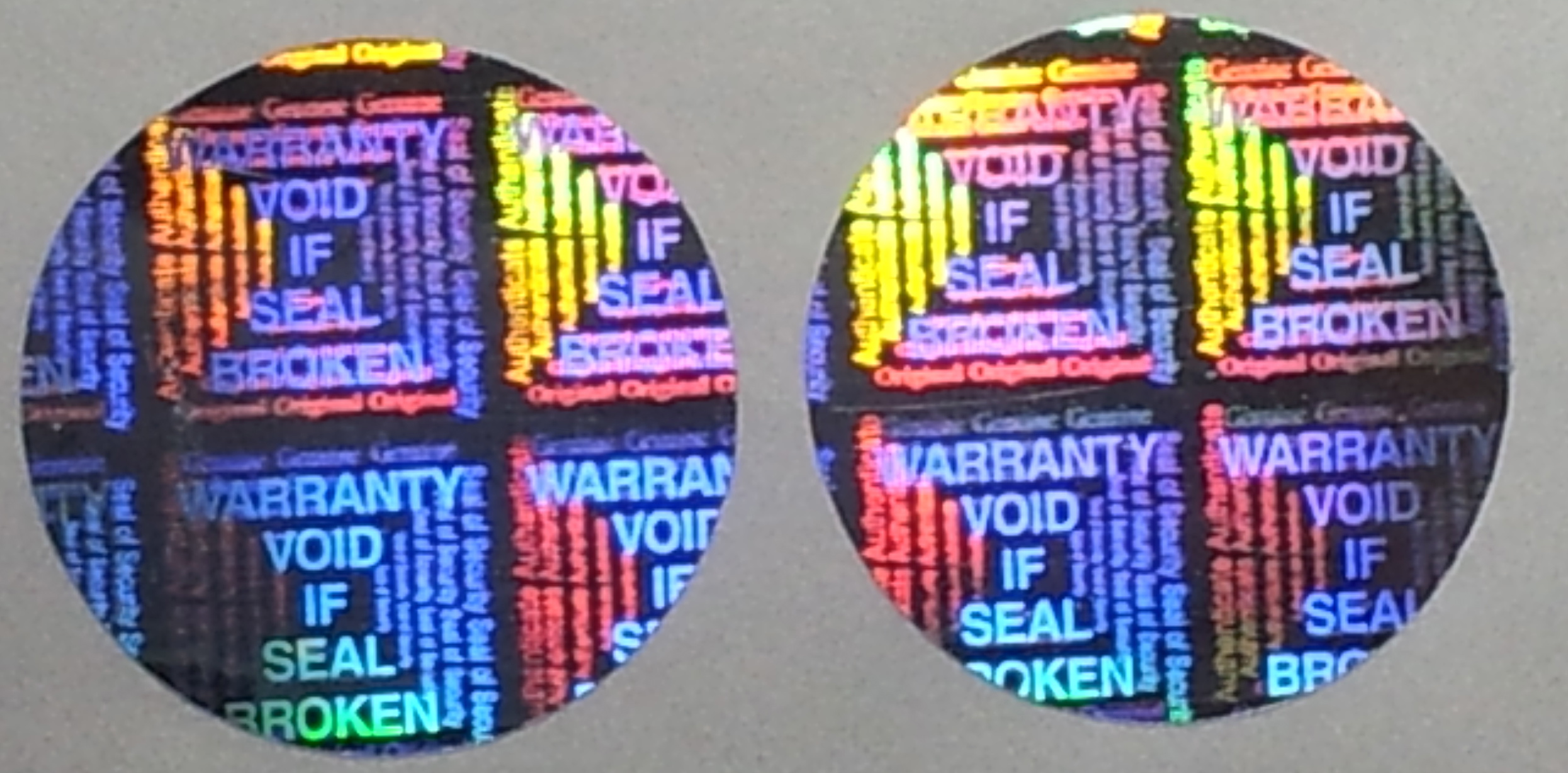 Holographic Warranty Stickers