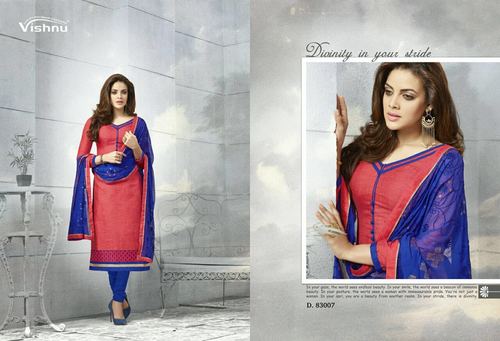 Cotton Suits Materials - Cotton, 54 Inches Length, Red, 44 Inches Width | Soft Texture, Shrink Resistant, Defect Free, Exotic Look, Splendid Pattern