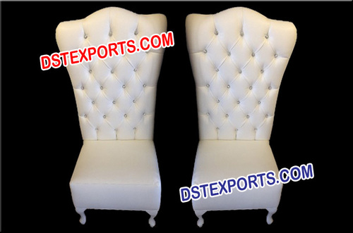 ब्राइड ग्रूम क्रिस्टल फिटेड लेदर टफ्टेड चेयर्स