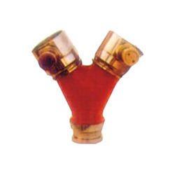Dividing - Brass & Steel, 2.5 Inch, Red, Threaded | Dual Outlet, Water Flow, Fire Safety, Reliable, Durable, Efficient