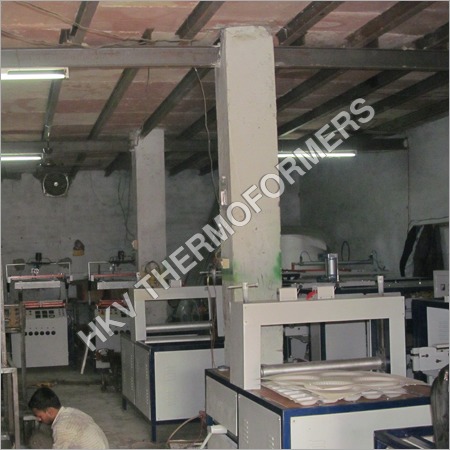 Automatic Dona Plate Making Machine - High Capacity 4000-4500 Plates/Hour, White And Blue Design, Warranty Included - Frequency Speed Control System