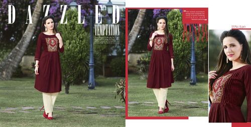 Cotton embroidery kurti