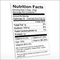 Food Nutrition Sticker