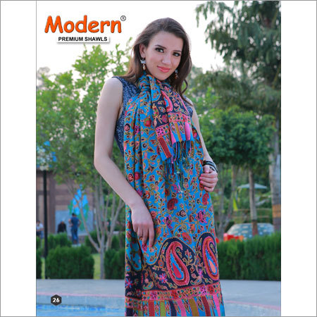 Blue And Multi Color Designer Shawls