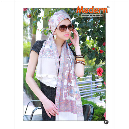 Cotton Scarves - Medium Length, White and Multicolor Printed Design | Machine Made for Daily Use