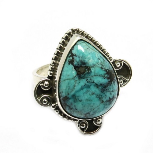 Oxidized Turquoise 925 Silver Gemstone Ring