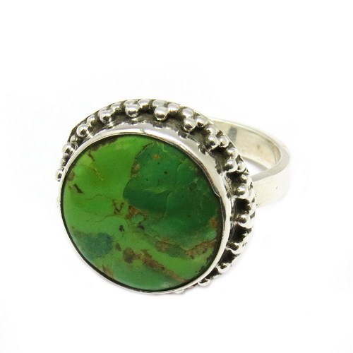 Amazing Green Copper Turquoise 925 Silver Gemstone Ring