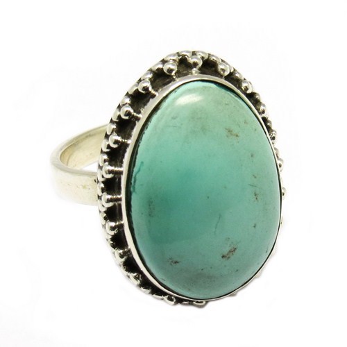 Bohemian Style Turquoise 925 Silver Gemstone Ring
