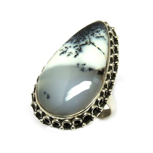 True Passion Dendritic Opal 925 Sterling Silver Ring