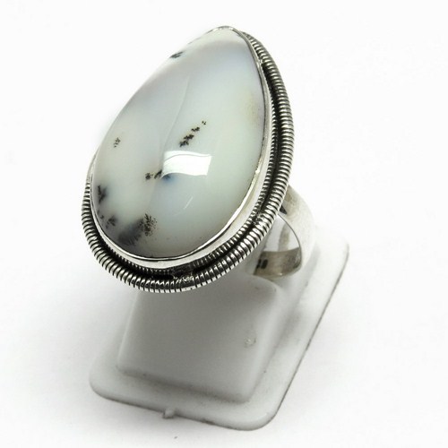Maya Dreams  Dendritic Opal 925 Sterling Silver Ring