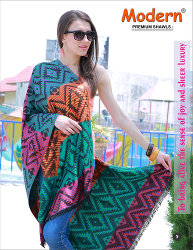 Fancy Shawl - Viscose, Standard Size | Multicolor, Printed Pattern for Bridal and Daily Use