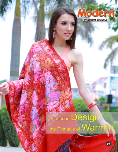 Red And Multicolor Summer Shawls