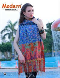 Blue And Red Evening Shawls