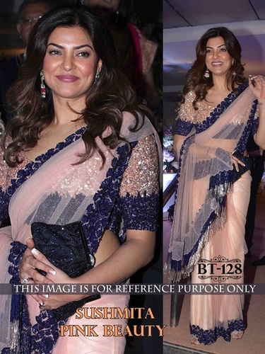 Designer Exclusive Bollywood Saree - Nylon Net, 6.30 Meter | Multi Sequence Work, Party Wear