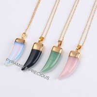 Horn Pendant With Chain - Natural Horn & Metal, 4-6 Cm Pendant, Polished Finish, Handcrafted, Eco-friendly
