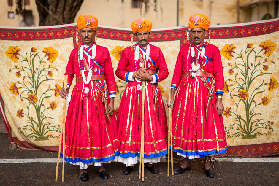 Red Kalidar Rajasthani Coustumes
