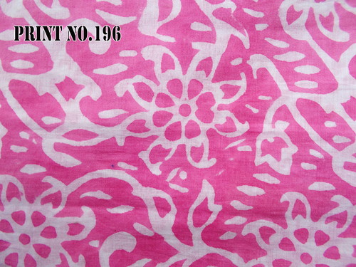 5 YARD HAND BLOCK PRINT 100% COTTON FABRIC PINK BASED WHITE JAAL DESIGN