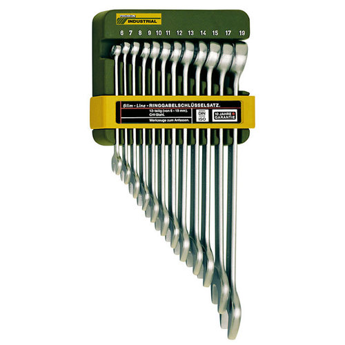 12-piece SlimLine ring-combination spanner set