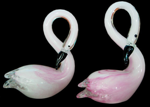 2 Pieces White Beautiful duck Glass Made Home Decorative Showpiece