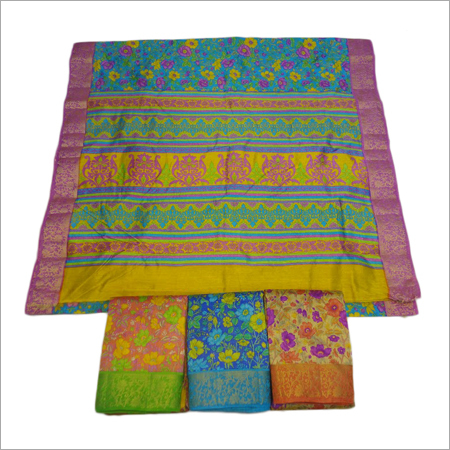 Zari Border Plain Printed Fabrics