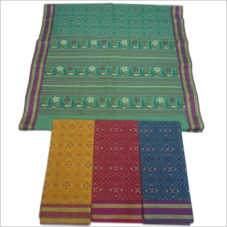 Gadwal Zari Border Printed Fabrics