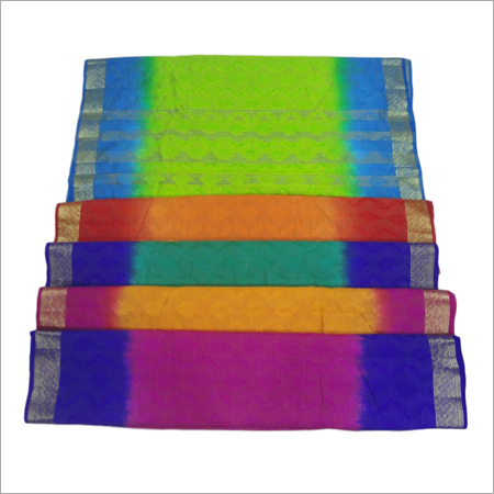 Dupion Allover Zari Rich Pallu Dyed Fabrics