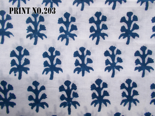 5 Yard Hand Block Print100% Cotton Fabric Dark Navy Blue Butti Print Design