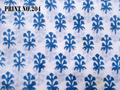 5 YARD HAND BLOCK PRINT100% COTTON FABRIC LIGHT BLUE BUTTI DESIGN
