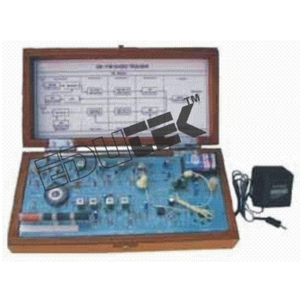 AM FM Radio Trainer - Wooden Case 30x20x10 cm, AM Range 530-1600 kHz, FM Range 88-108 MHz, Educational Tool for Signal Processing | 1-Year Warranty, Manual Operations, 15 Test Points
