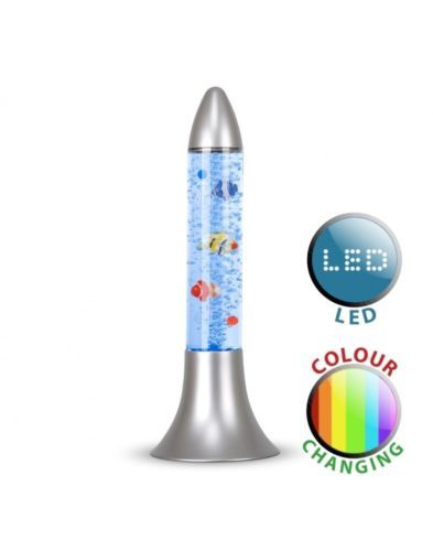 Color Changing LED Aqua Rocket Bubble Aquarium Fish Water Light Table Lamp