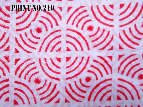 5 YARD HAND BLOCK PRINT 100% COTTON FABRIC ROUND JAAL GEOMETRICAL DESIGN